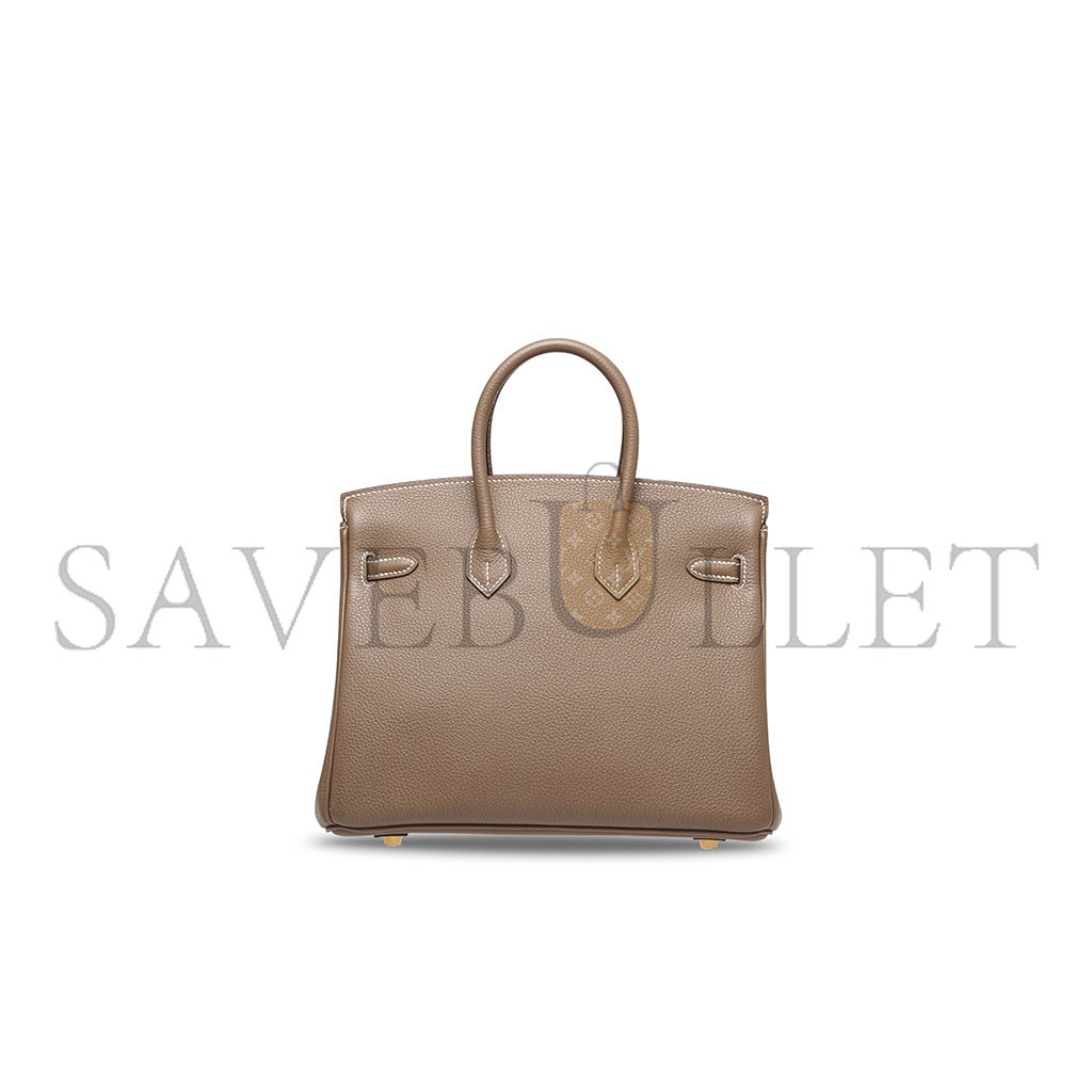 H**mes birkin 25 epsom leather milk tea gold buckle handbag 631655 (25*20*13cm)